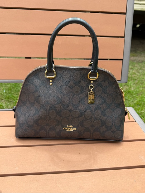 Coach Handbags - COACH 2558 Signature Dome Satchel Handbag PVC Brown - Missing Shoulder Strap